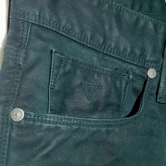 NWT Guess Jeans Lincoln Slim Fit Low Rise Straight Leg Amulet Green Sueded 28x32 - Picture 8 of 14